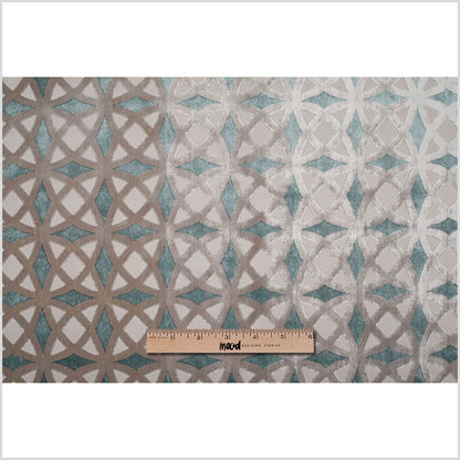 Turkish Aqua Geometric Laser Cut Velvet - Full