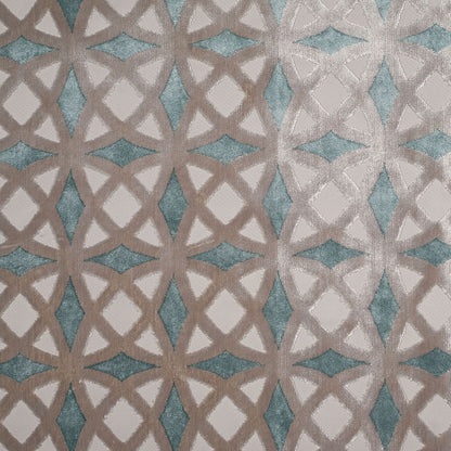 Turkish Aqua Geometric Laser Cut Velvet