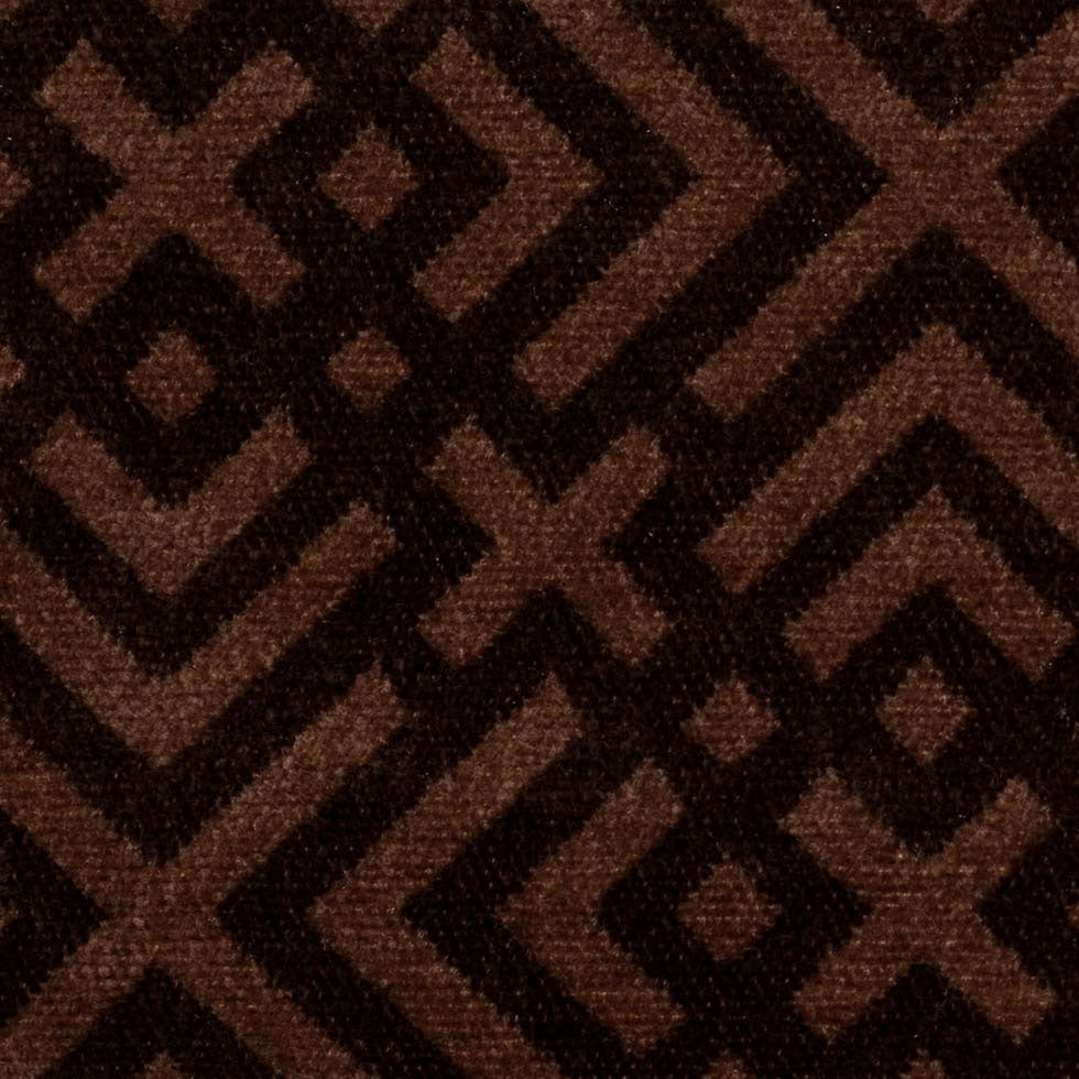 Turkish Espresso and Woodsmoke Geometric Acrylic-Polyester-Viscose Chenille - Detail