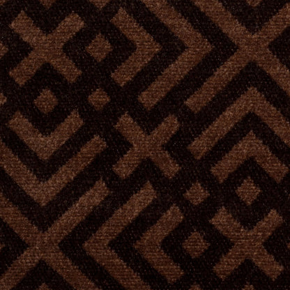 Turkish Espresso and Woodsmoke Geometric Acrylic-Polyester-Viscose Chenille - Detail