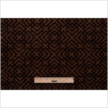 Turkish Espresso and Woodsmoke Geometric Acrylic-Polyester-Viscose Chenille - Full