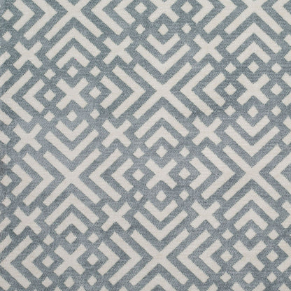 Mist Green and Erget White Geometric Acrylic-Polyester-Viscose Chenille