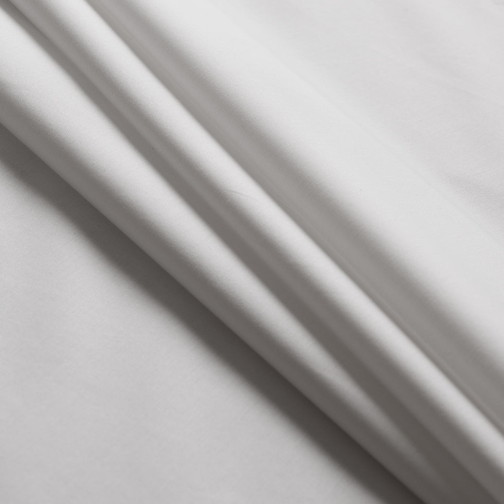 Optic White Mercerized Cotton Shirting - Folded