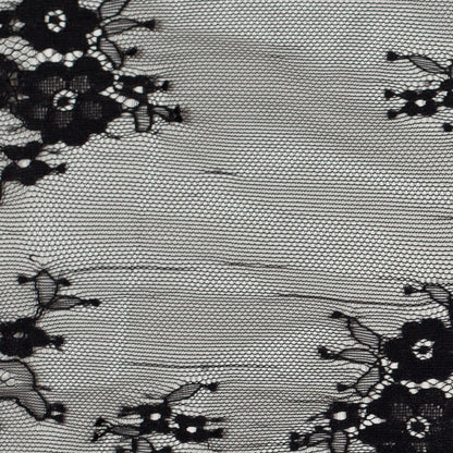 Black Nylon Floral Lace Fabric Detail