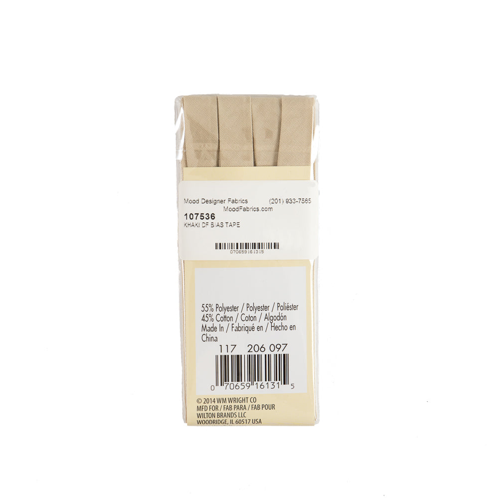 Wrights Khaki 1/2 Extra Wide Double Fold Bias Tape - Detail