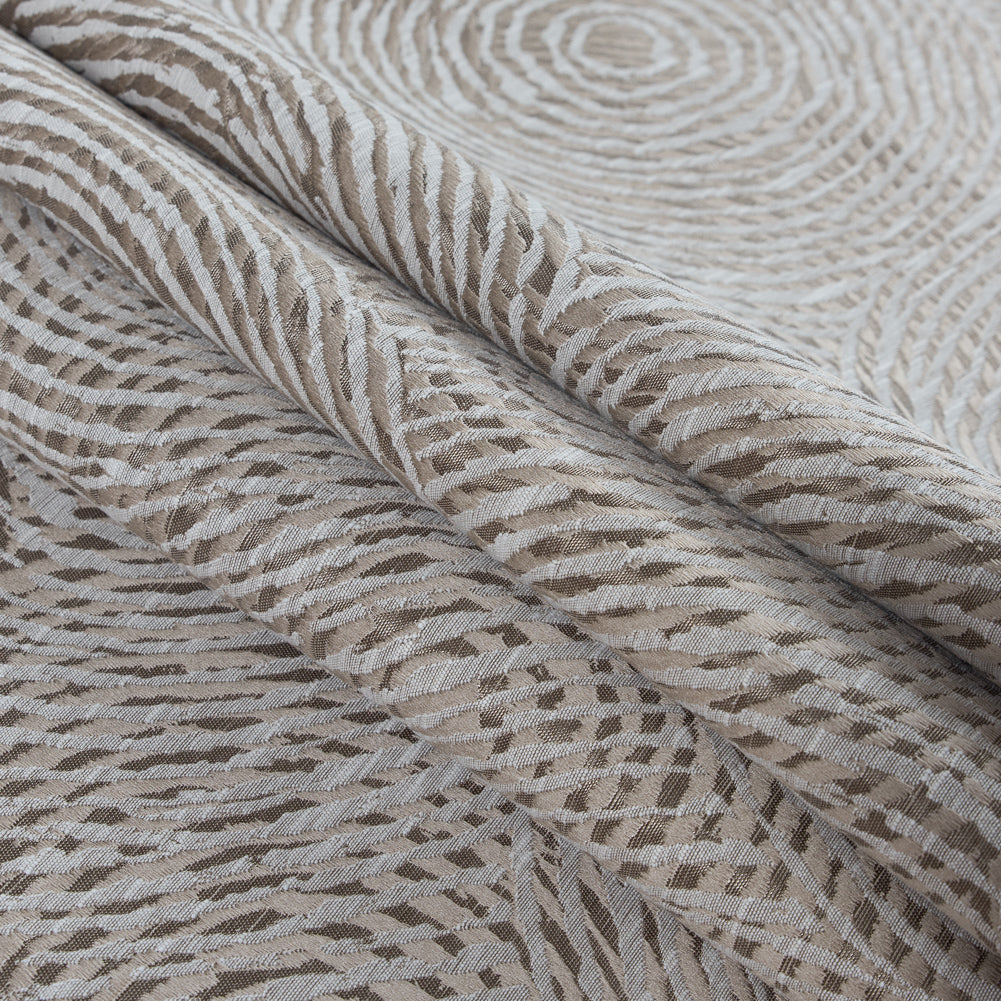 Linen Geometric Swirls on a Cotton and Polyester Woven - Folded