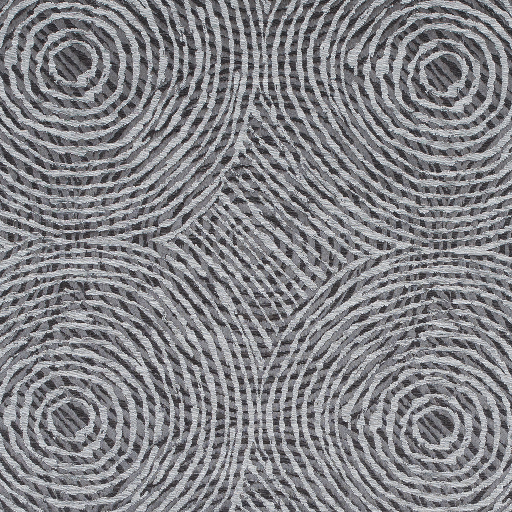 Slate Geometric Swirls on a Cotton and Polyester Woven