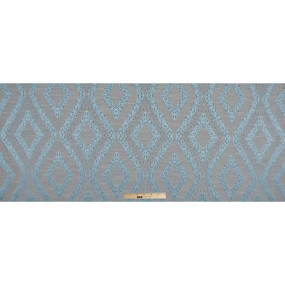 Azure Diamond Woven Cotton and Polyester Blend Folded