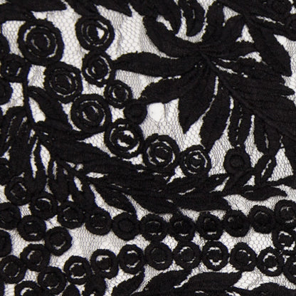 Black Floral Nylon Lace Full