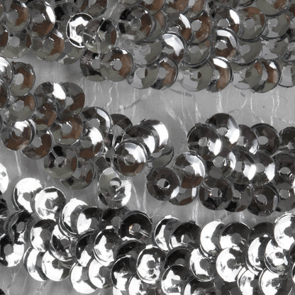 Reflective Silver Abstract Sequin Fabric - Detail