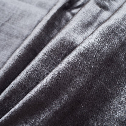 Turkish Gunmetal Polyester Velvet - Folded