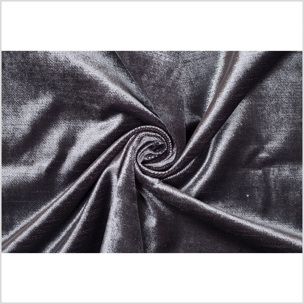 Turkish Gunmetal Polyester Velvet - Full