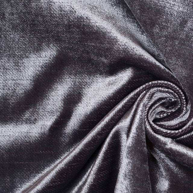 Turkish Gunmetal Polyester Velvet