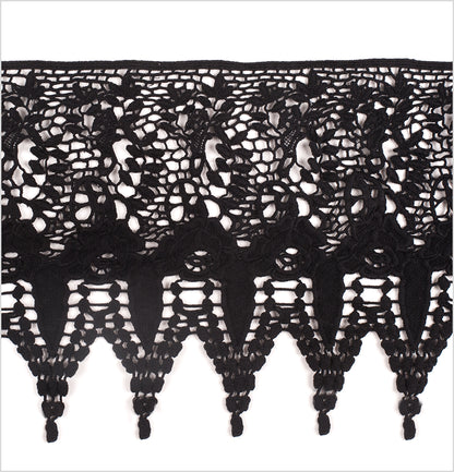 10" Italian Black Cotton Guipure Lace