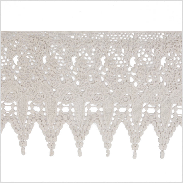 10" Ecru Cotton Guipure Lace Trim