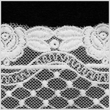 6" Ecru Cotton Floral Lace Trim Detail