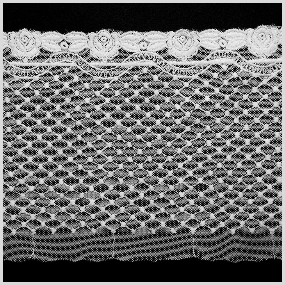 6" Ecru Cotton Floral Lace Trim
