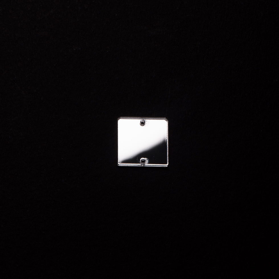 Silver Laminate 2-Hole Square Plastic Mirror - 40L/25.5mm