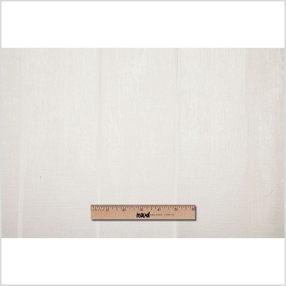 Indian White Striped Polyester-Cotton Brocade Full