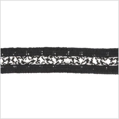 1 Black/White Braided Trim