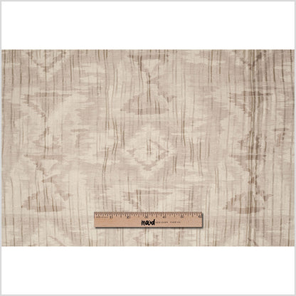 Indian Beige Ikat-Like Geometric Poly/Cotton Brocade - Full