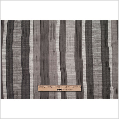Indian Black/White Striped Poly/Cotton Brocade - Full