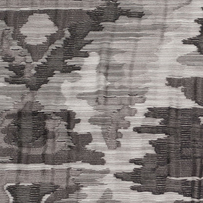 Indian Black/White Ikat-Like Geometric Poly/Cotton Brocade Detail