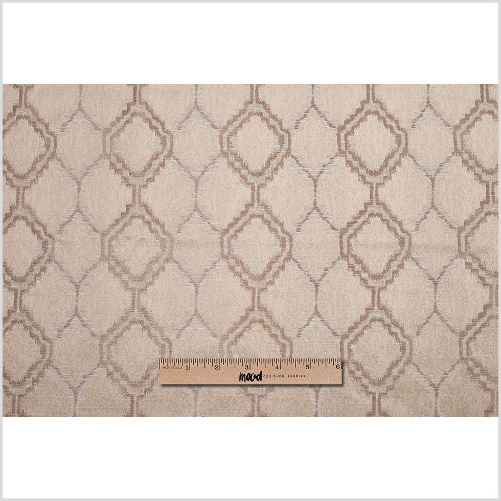 Indian Taupe Geometric Poly/Cotton Woven - Full