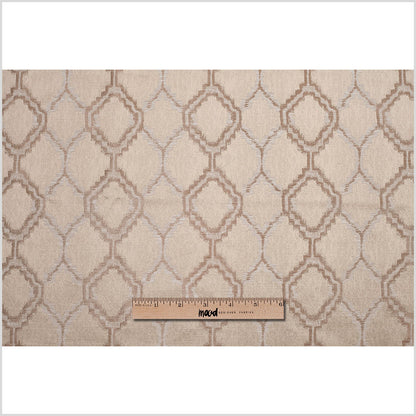 Indian Taupe Geometric Poly/Cotton Woven - Full