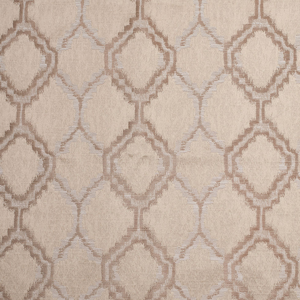 Indian Taupe Geometric Poly/Cotton Woven