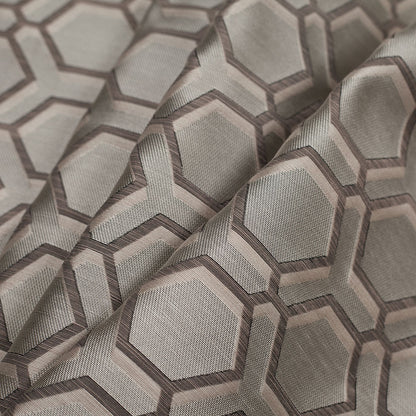 Smoke-7503 Indian Geometric Poly/Cotton Brocade Folded