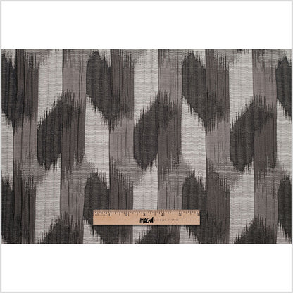 Indian Black/White Ikat-Like Poly/Cotton Brocade - Full