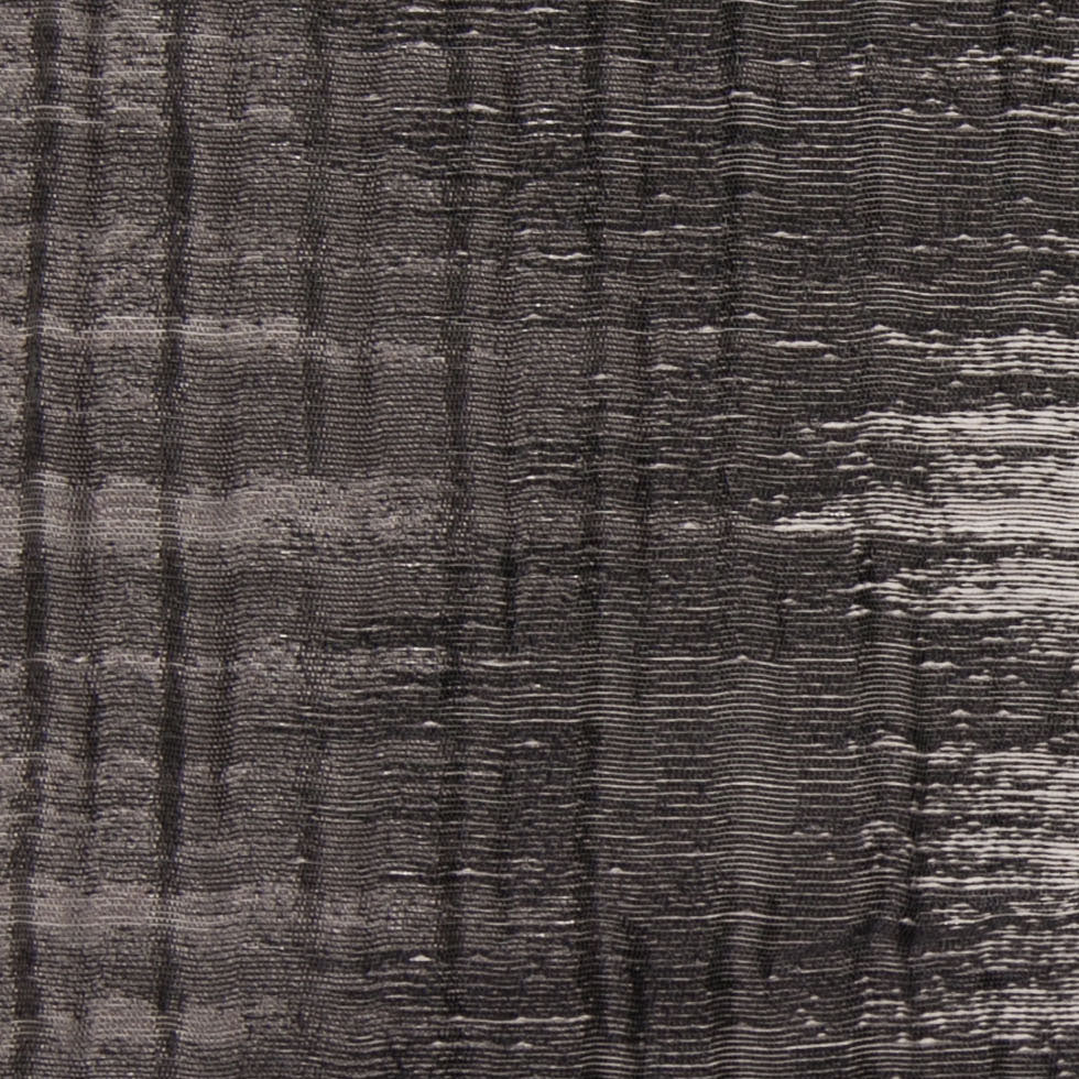 Indian Black/White Geometric Striped Polyester-Cotton Brocade - Detail