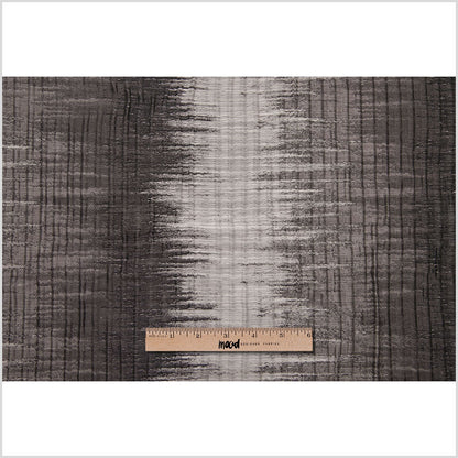 Indian Black/White Geometric Striped Polyester-Cotton Brocade - Full