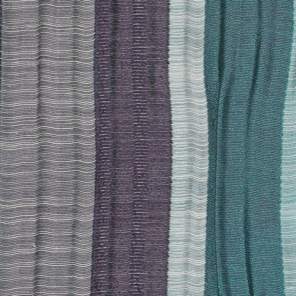 Indian Aqua/Purple Striped Poly/Cotton Brocade - Detail
