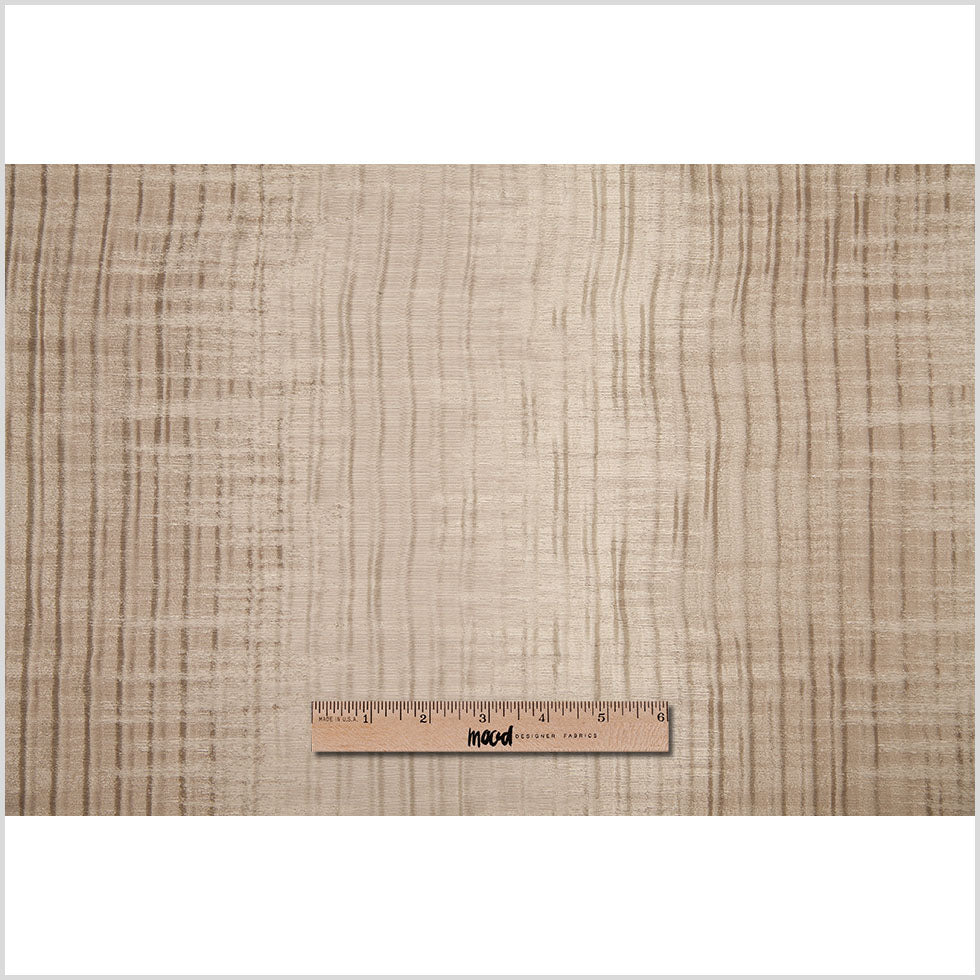 Indian Beige Geometric Striped Polyester-Cotton Brocade - Full