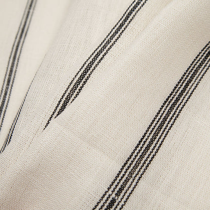 Indian White/Black Striped Linen Woven Folded