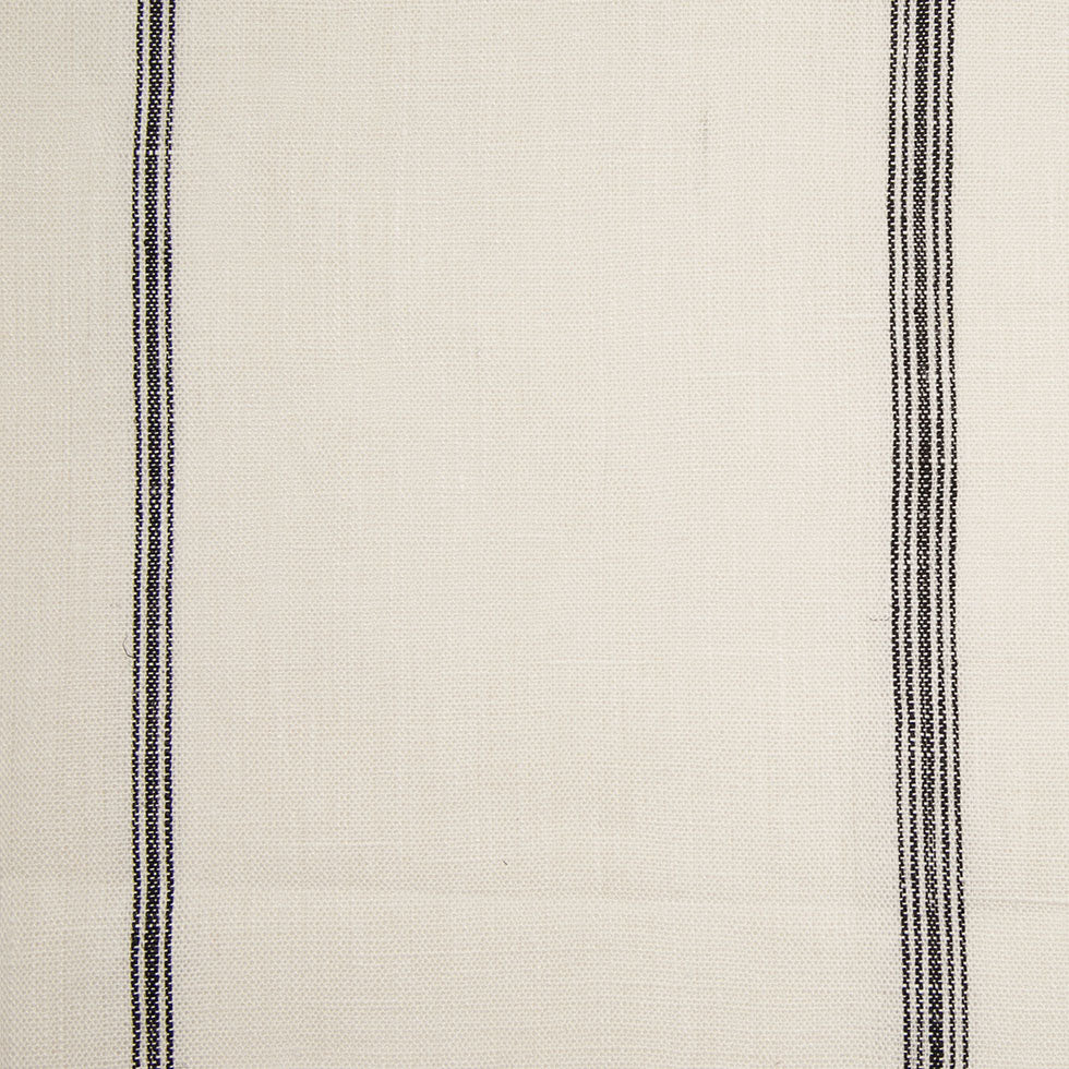 Indian White/Black Striped Linen Woven