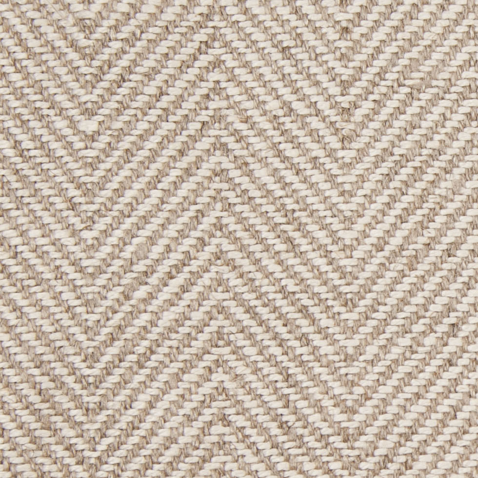 Indian Natural/White Herringbone Linen Woven - Detail