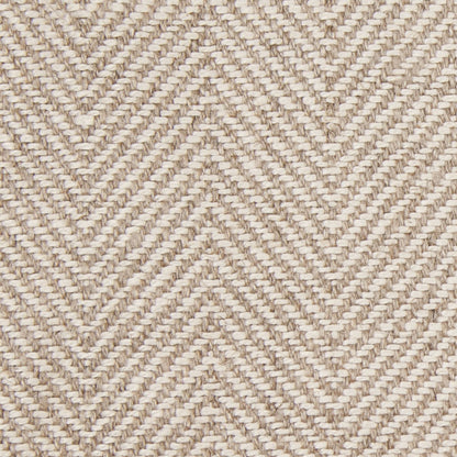Indian Natural/White Herringbone Linen Woven - Detail