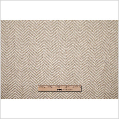 Indian Natural/White Herringbone Linen Woven - Full