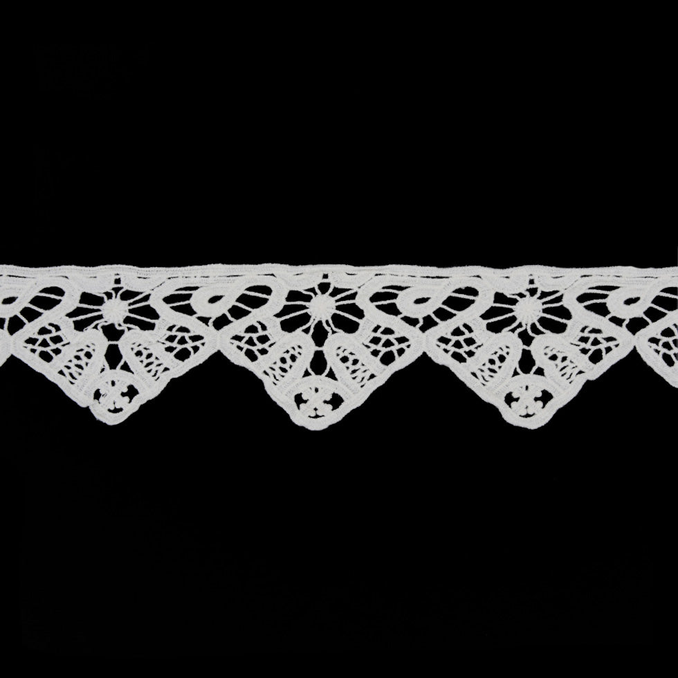 3 Italian White Cotton Guipure Lace Trim