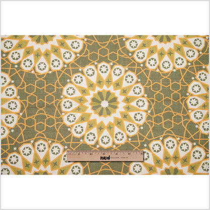 Spanish Green Geometric Poly/Cotton Canvas - Full