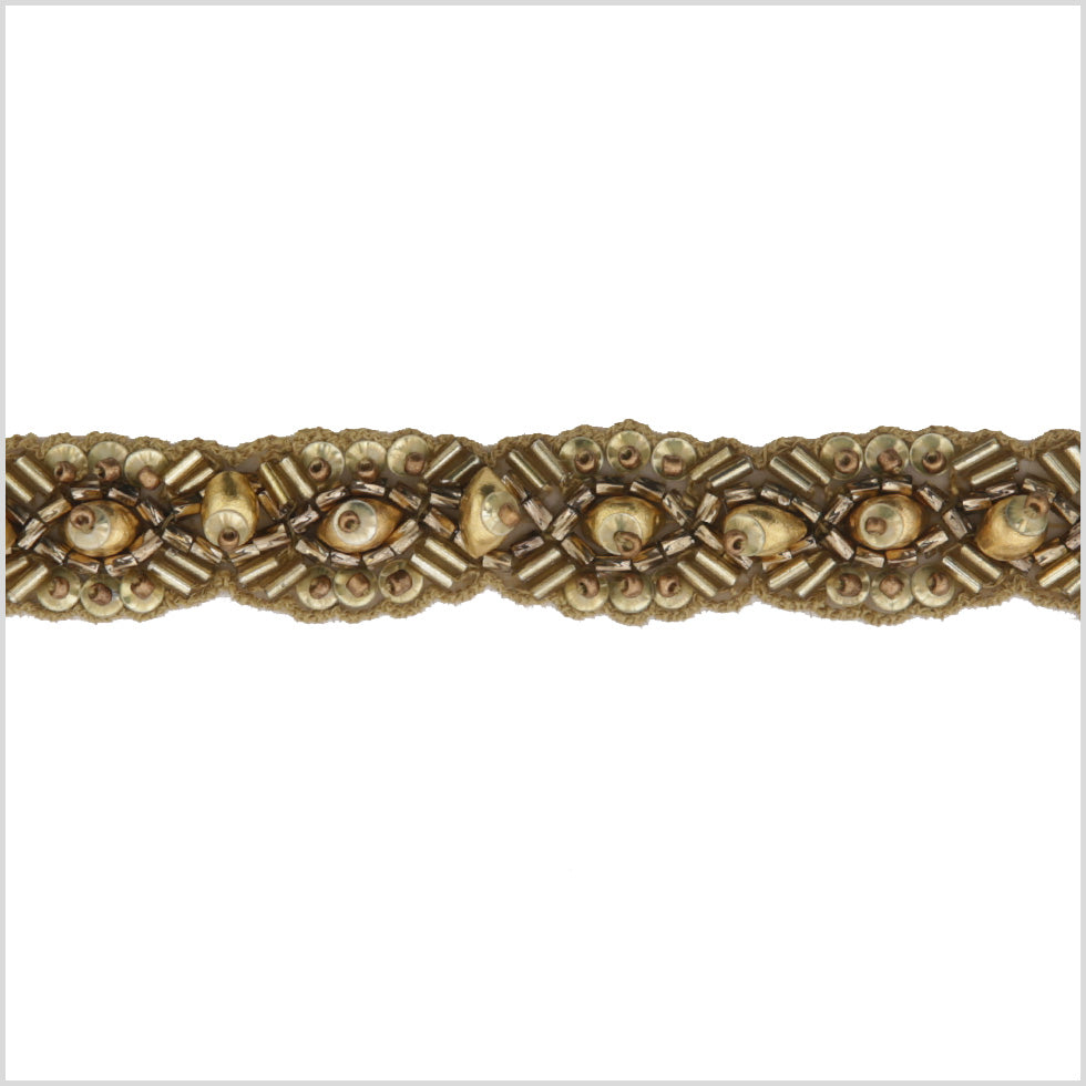 0.75" Gold Beaded Trim