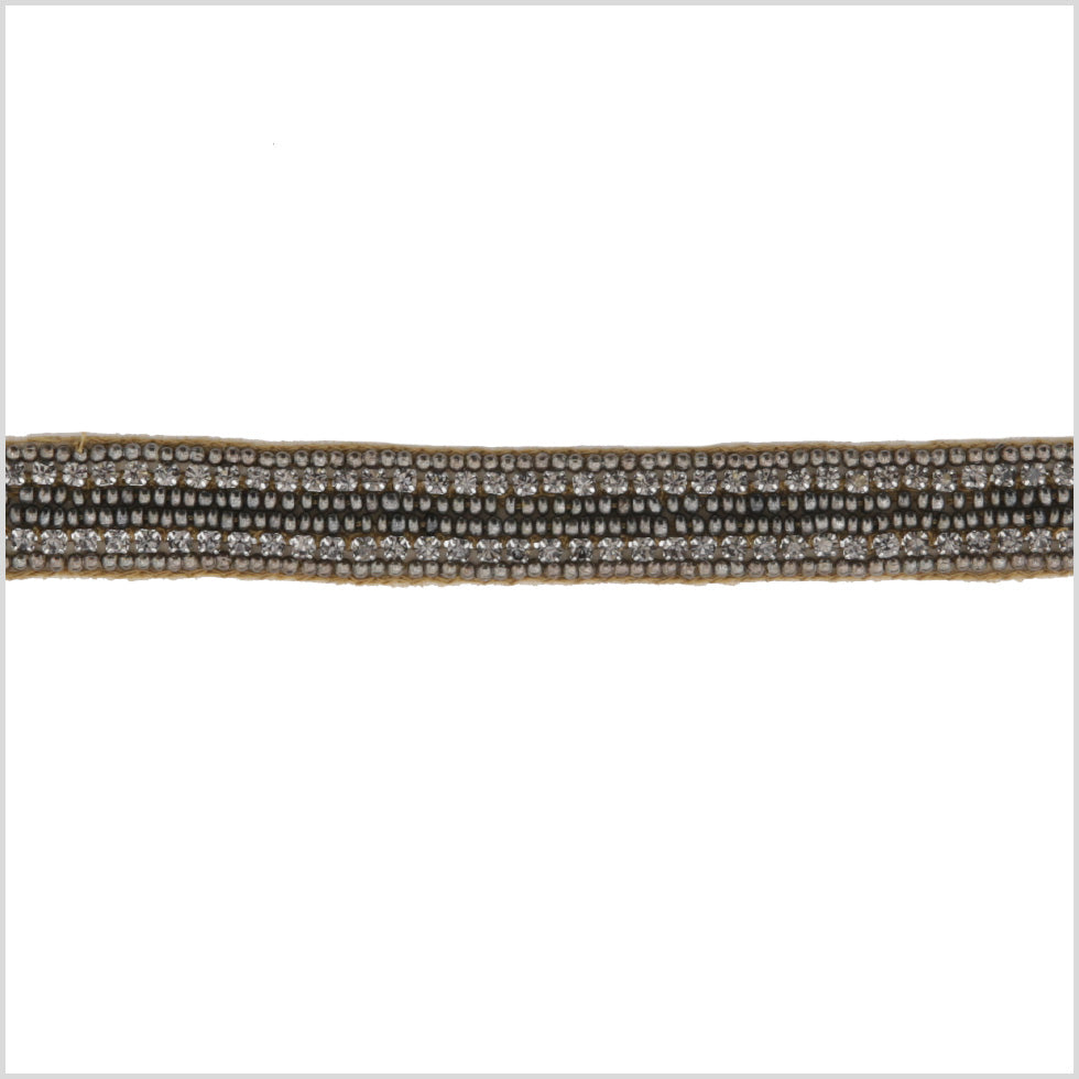0.5 Gunmetal/Copper Beaded Rhinestone Trim