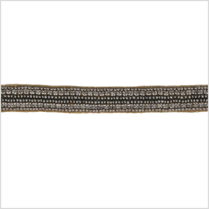 0.5 Gunmetal/Copper Beaded Rhinestone Trim
