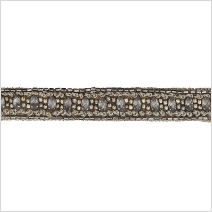 0.75 Gunmetal/Bronze Beaded Rhinestone Trim