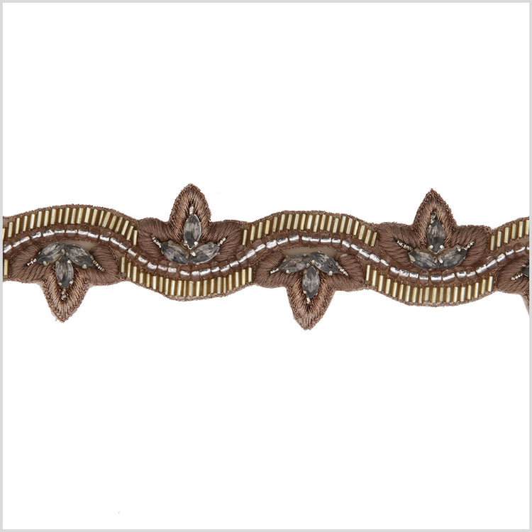 template--25130090922057__main-1.5" Gold/Copper Beaded Rhinestone Trim