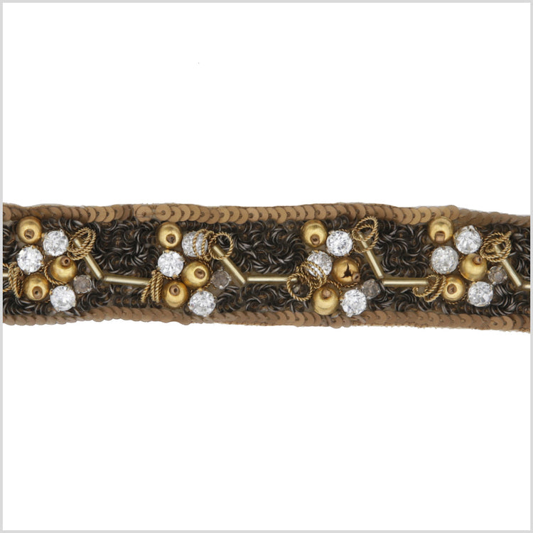 template--25130090922057__main-1.25" Gold/Copper/Brown Beaded Sequins and Rhinestone Trim