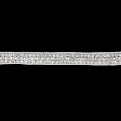 0.25 Silver Beaded Rhinestone Trim